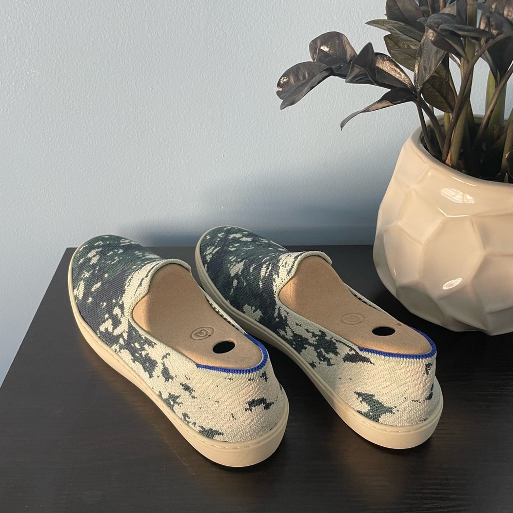 Rothy’s Sea Green Shibori Original Slip On Sneaker